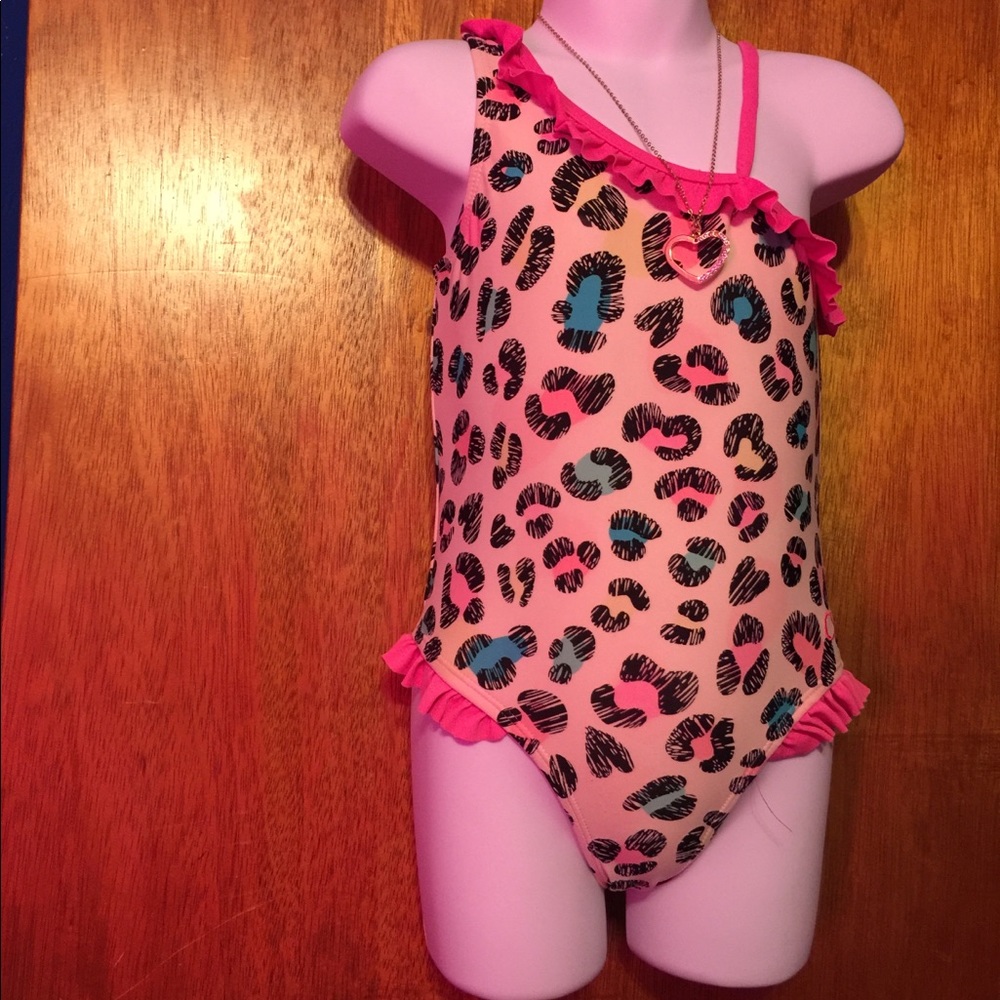 OP colorful cheetah print swimsuit size 3T